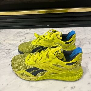 Reebok Nano X Women’s Cross Trainer Athletic Neon Yellow and Blue Shoes- NEW